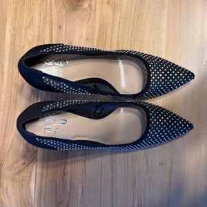 Mix No. 6 Black Pointed Rhinestone Heels